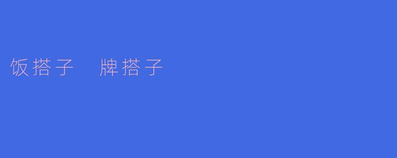 饭搭子 牌搭子